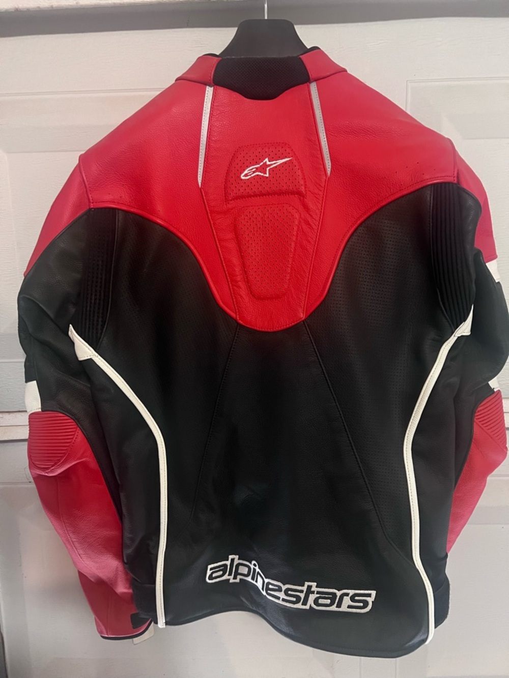 Alpinestars Red, Black & White Leather Motorcycle Jacket - Picture 2 of 4
